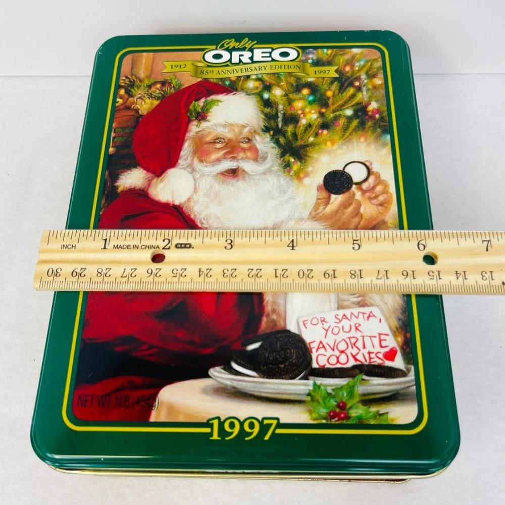 Vintage 1997 Oreo 85th Anniversary Santa Cookie Tin 85th Edition Collectible